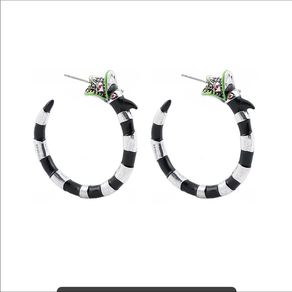 Beetlejuice Sandworm Hoop Fashion Earrings, NWT
